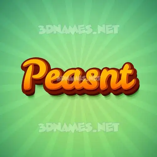 peasnt in Green Rays style - 3D name wallpaper