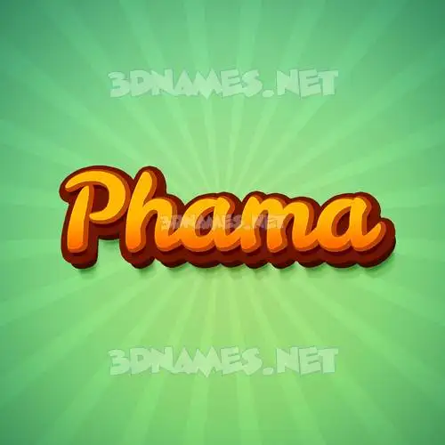 phama in Green Rays style - 3D name wallpaper