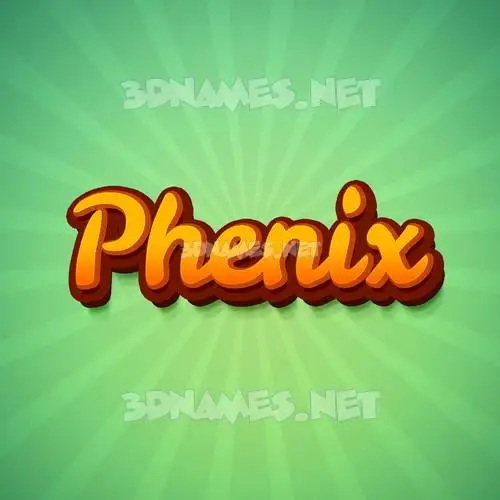 phenix in Green Rays style - 3D name wallpaper phenix in Green Rays style - 3D name wallpaper