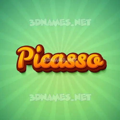 picasso in Green Rays style - 3D name wallpaper