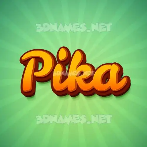 pika in Green Rays style - 3D name wallpaper pika in Green Rays style - 3D name wallpaper