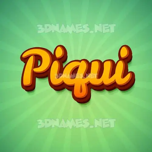 piqui in Green Rays style - 3D name wallpaper