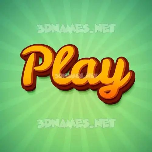 play in Green Rays style - 3D name wallpaper