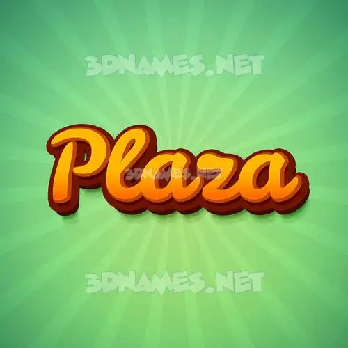 plaza in Green Rays style - 3D name wallpaper