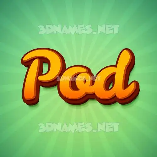 pod in Green Rays style - 3D name wallpaper