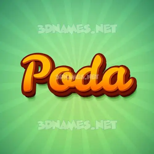 poda in Green Rays style - 3D name wallpaper poda in Green Rays style - 3D name wallpaper