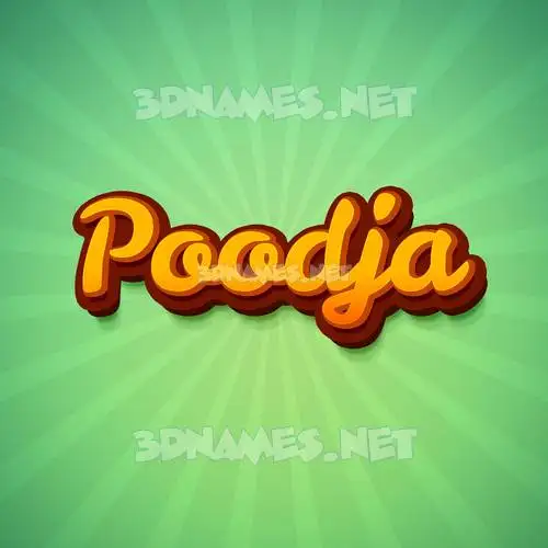 poodja in Green Rays style - 3D name wallpaper