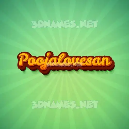 poojalovesan in Green Rays style - 3D name wallpaper