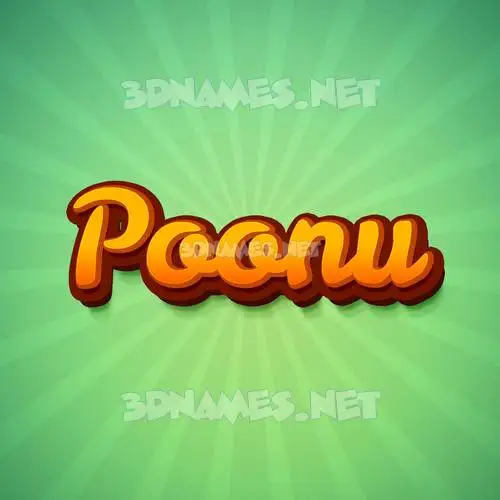 poonu in Green Rays style - 3D name wallpaper