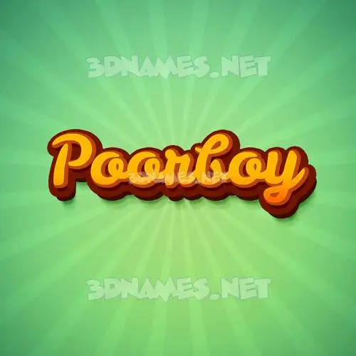 poorboy in Green Rays style - 3D name wallpaper poorboy in Green Rays style - 3D name wallpaper