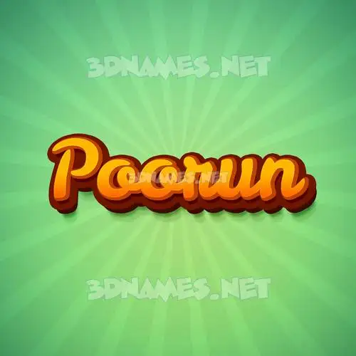 poorun in Green Rays style - 3D name wallpaper poorun in Green Rays style - 3D name wallpaper