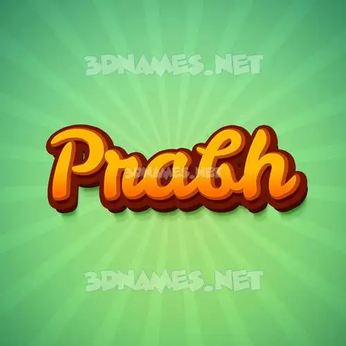 prabh in Green Rays style - 3D name wallpaper