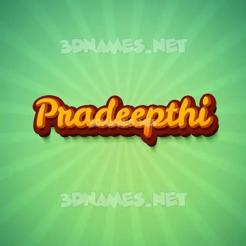pradeepthi in Green Rays style - 3D name wallpaper