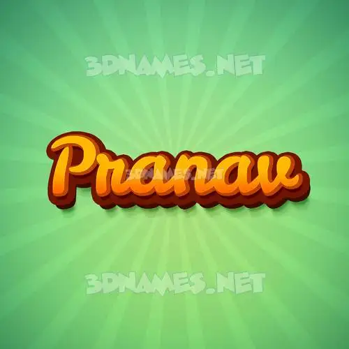 pranav in Green Rays style - 3D name wallpaper