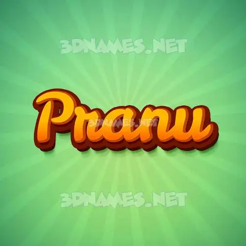 pranu in Green Rays style - 3D name wallpaper