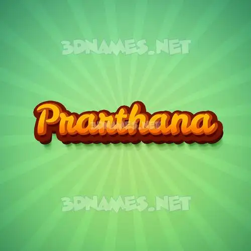 prarthana in Green Rays style - 3D name wallpaper