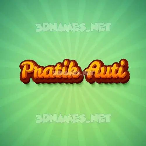 pratik auti in Green Rays style - 3D name wallpaper