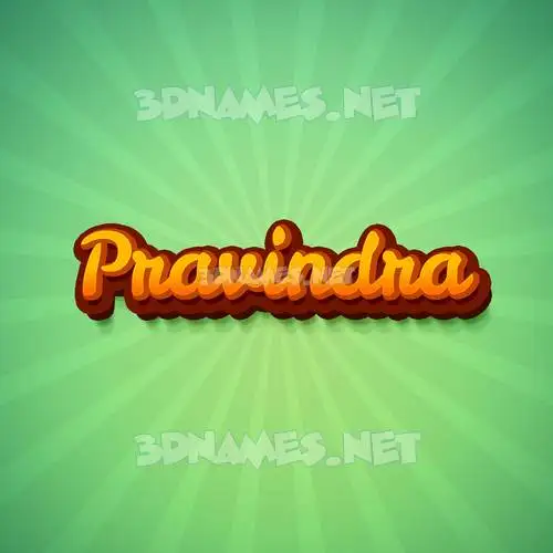 pravindra in Green Rays style - 3D name wallpaper