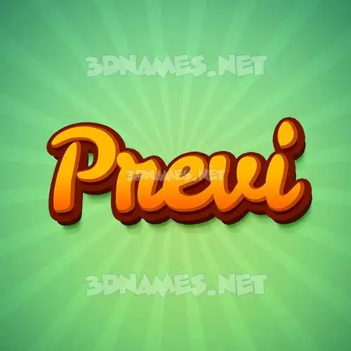 previ in Green Rays style - 3D name wallpaper