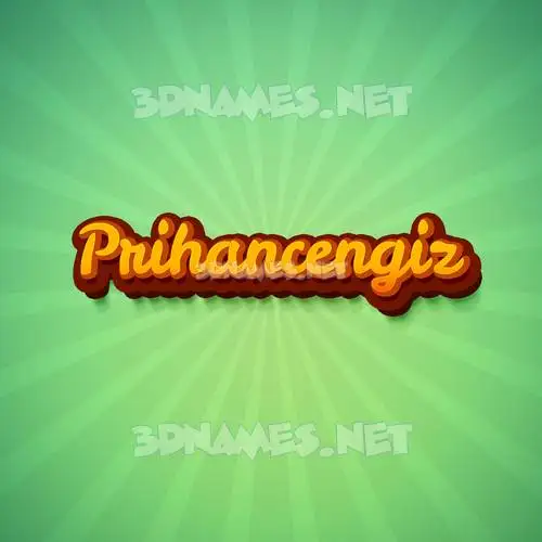 prihancengiz in Green Rays style - 3D name wallpaper