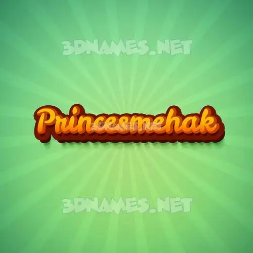 princesmehak in Green Rays style - 3D name wallpaper