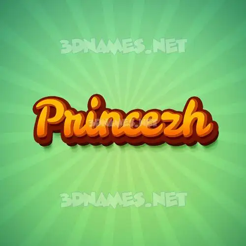 princezh in Green Rays style - 3D name wallpaper