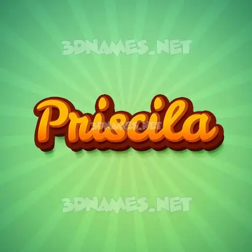priscila in Green Rays style - 3D name wallpaper