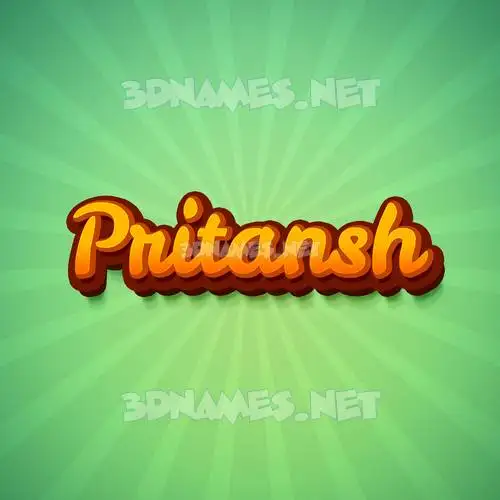 pritansh in Green Rays style - 3D name wallpaper
