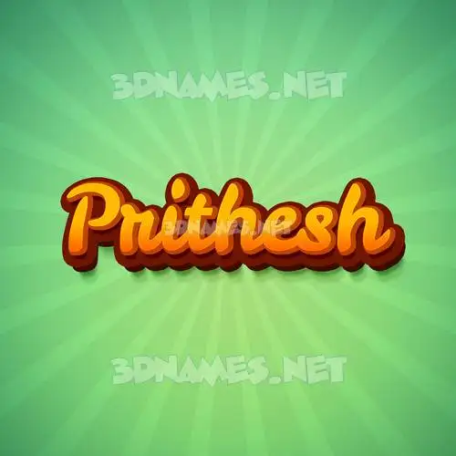 prithesh in Green Rays style - 3D name wallpaper