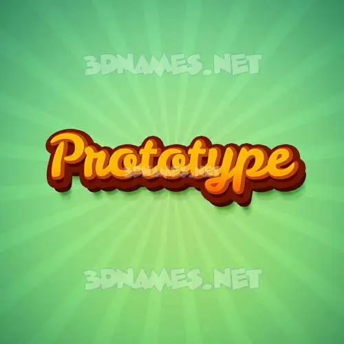 prototype in Green Rays style - 3D name wallpaper