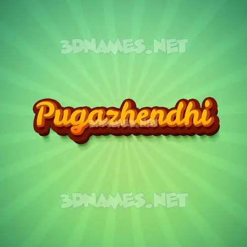 pugazhendhi in Green Rays style - 3D name wallpaper