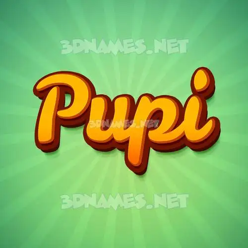 pupi in Green Rays style - 3D name wallpaper