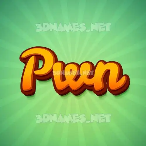 pwn in Green Rays style - 3D name wallpaper