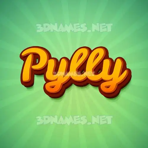 pylly in Green Rays style - 3D name wallpaper