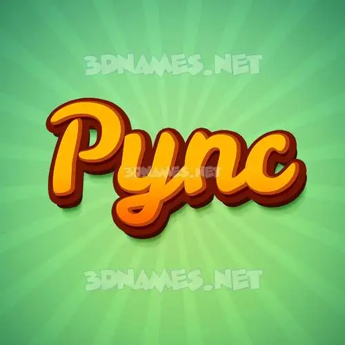 pync in Green Rays style - 3D name wallpaper