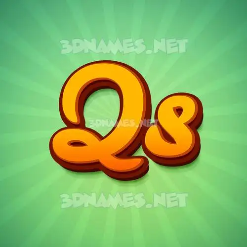 qs in Green Rays style - 3D name wallpaper qs in Green Rays style - 3D name wallpaper
