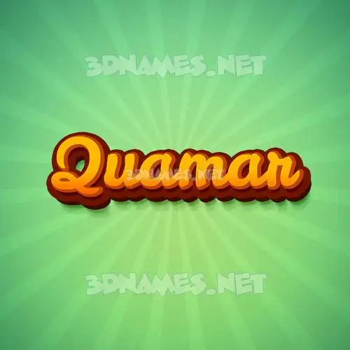 quamar in Green Rays style - 3D name wallpaper