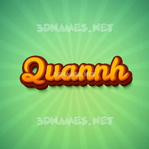 quannh in Green Rays style - 3D name wallpaper