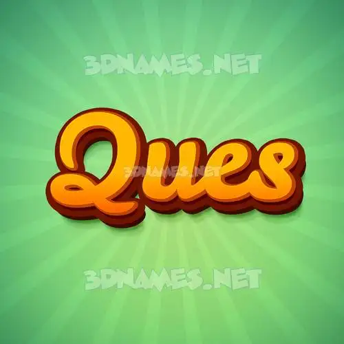 ques in Green Rays style - 3D name wallpaper ques in Green Rays style - 3D name wallpaper
