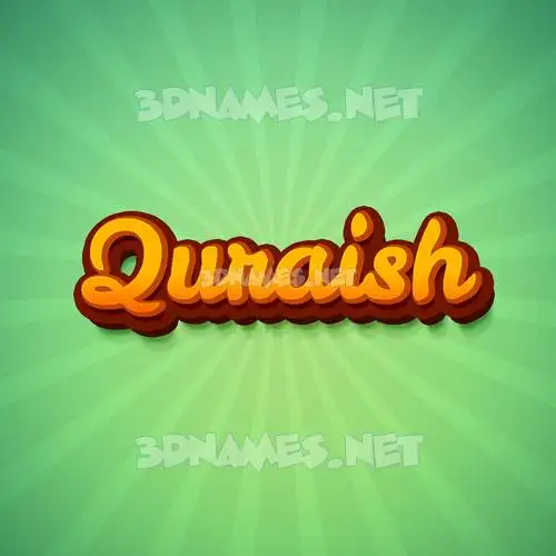 quraish in Green Rays style - 3D name wallpaper
