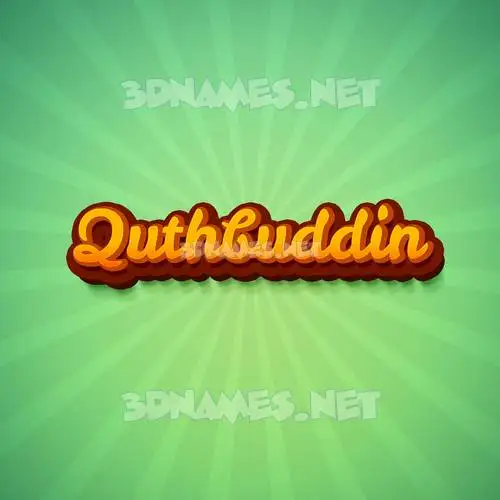 quthbuddin in Green Rays style - 3D name wallpaper