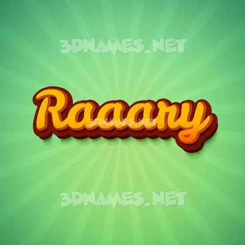 raaary in Green Rays style - 3D name wallpaper