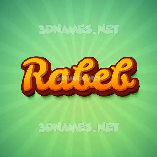 rabeb in Green Rays style - 3D name wallpaper