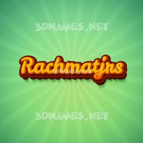 rachmatjrs in Green Rays style - 3D name wallpaper