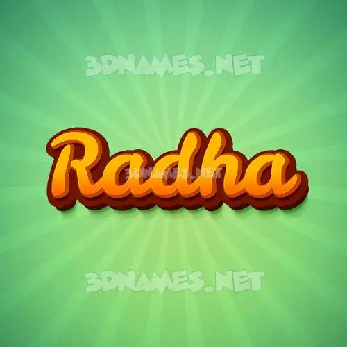 radha in Green Rays style - 3D name wallpaper