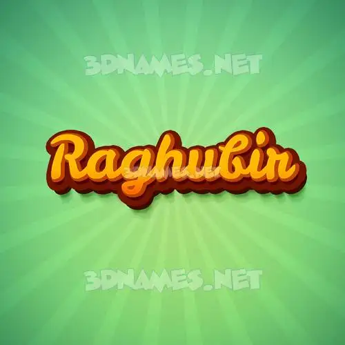 raghubir in Green Rays style - 3D name wallpaper