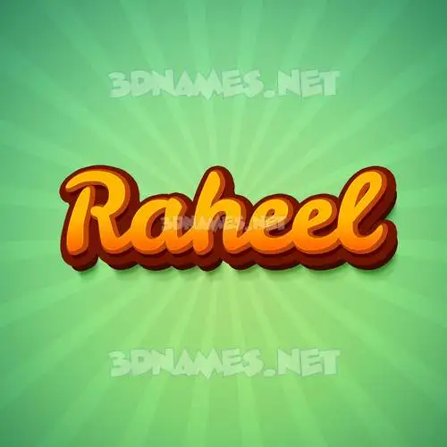 raheel in Green Rays style - 3D name wallpaper