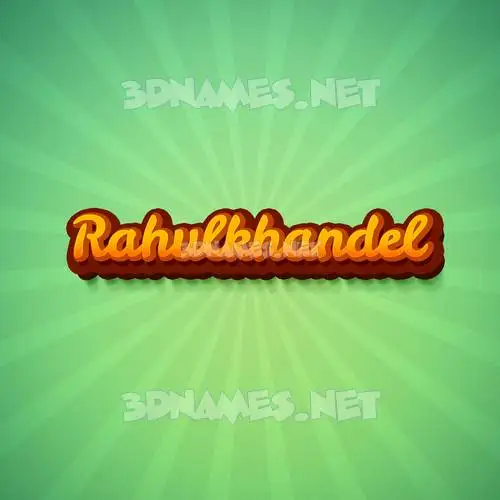 rahulkhandel in Green Rays style - 3D name wallpaper
