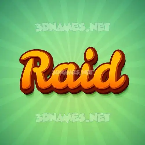 raid in Green Rays style - 3D name wallpaper