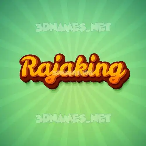 rajaking in Green Rays style - 3D name wallpaper